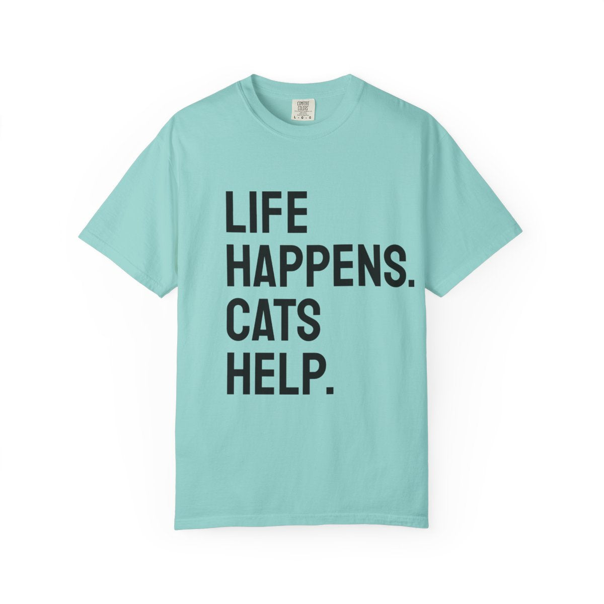Unisex Life Happens Cats Help T-Shirt | Cat Lover Tee