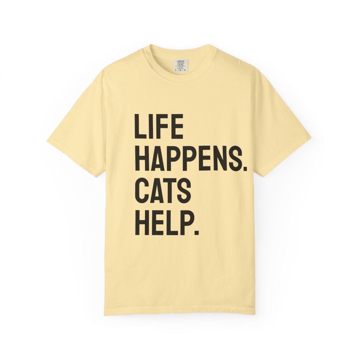 Unisex Life Happens Cats Help T-Shirt | Cat Lover Tee