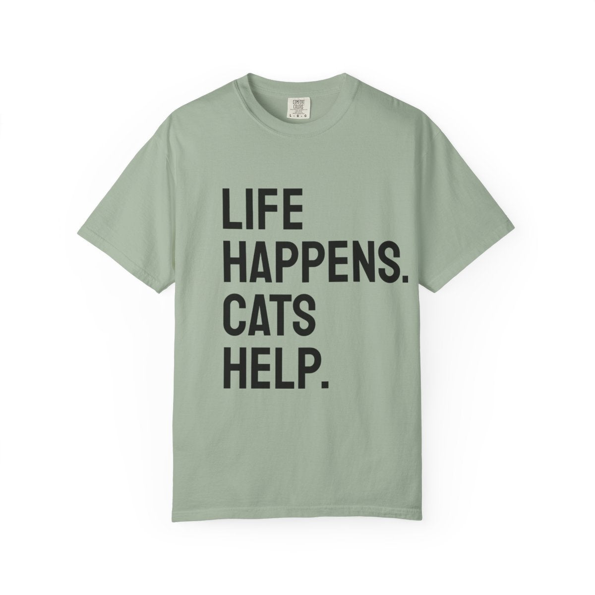 Unisex Life Happens Cats Help T-Shirt | Cat Lover Tee