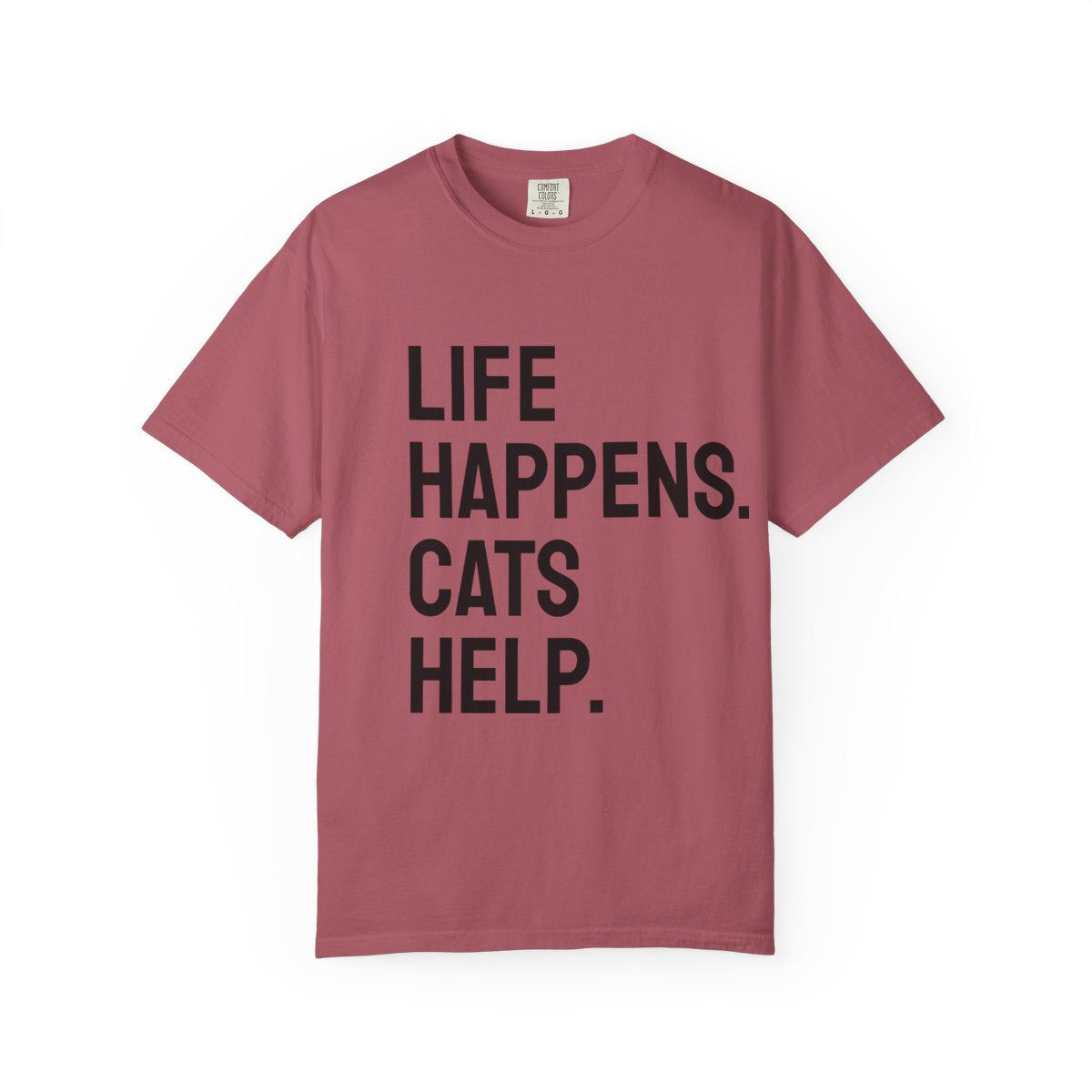 Unisex Life Happens Cats Help T-Shirt | Cat Lover Tee