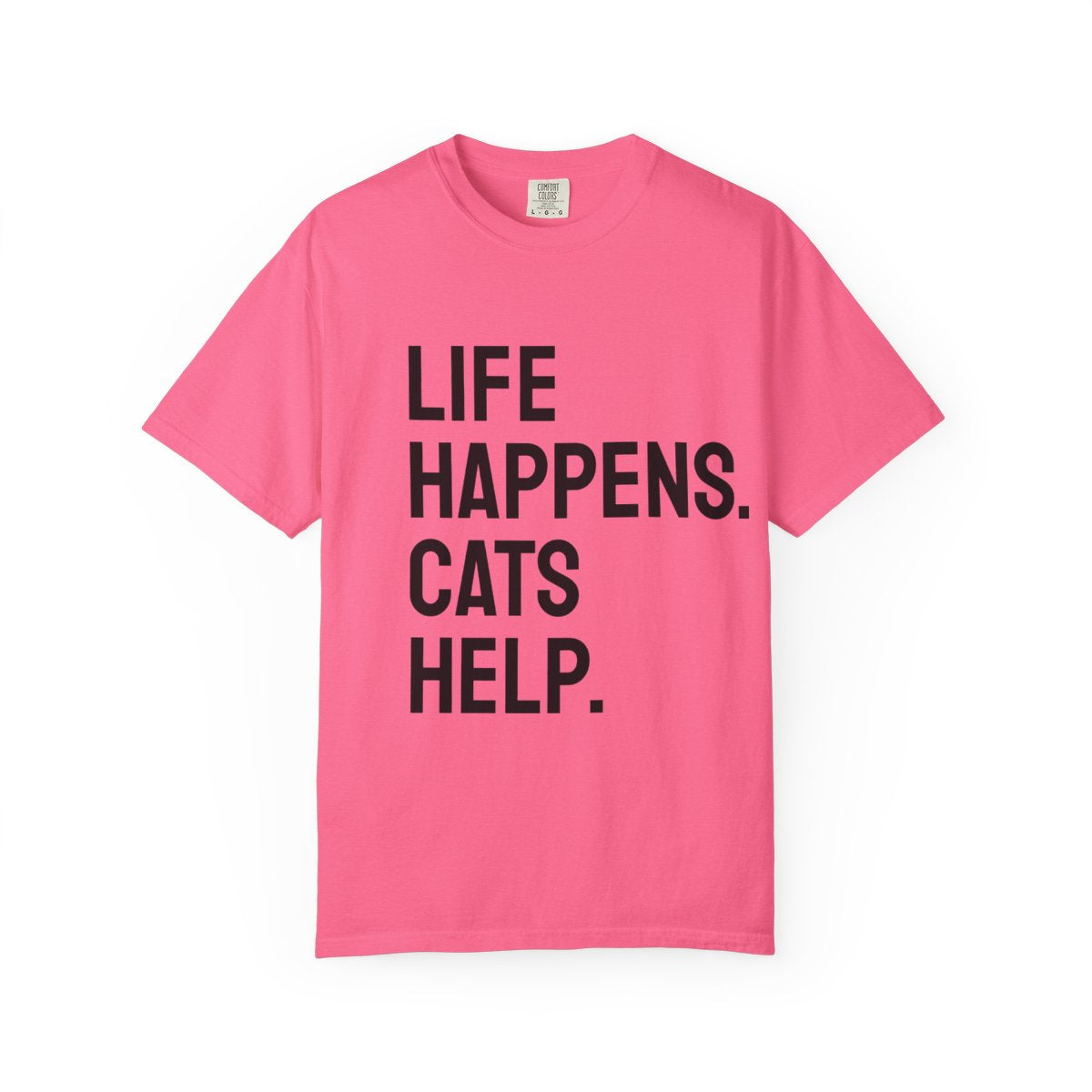Unisex Life Happens Cats Help T-Shirt | Cat Lover Tee