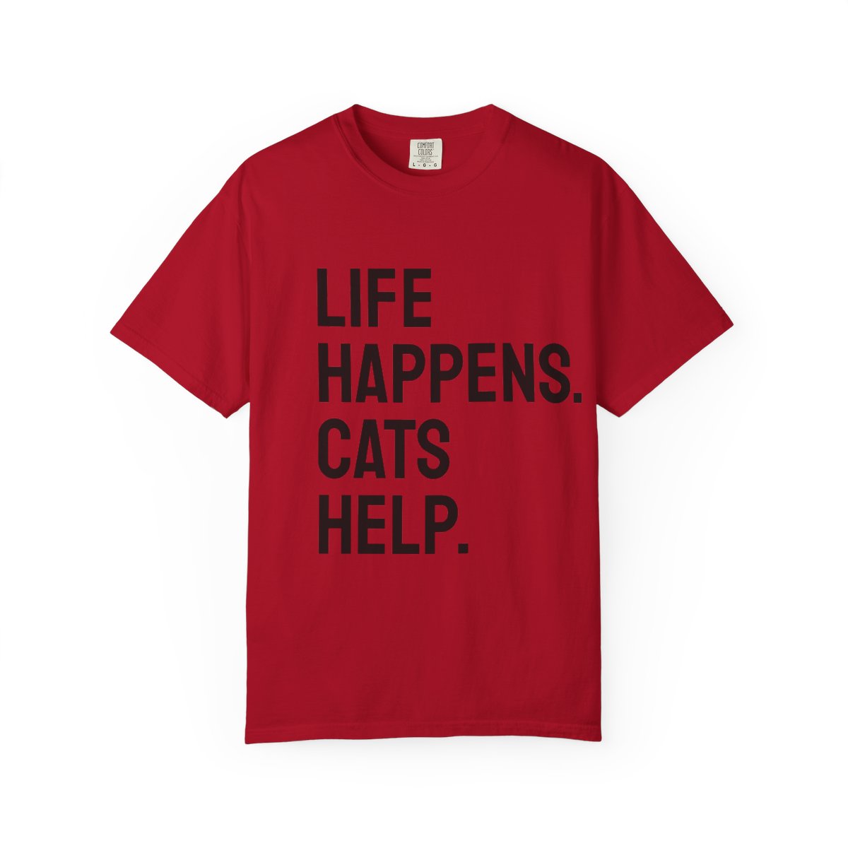 Unisex Life Happens Cats Help T-Shirt | Cat Lover Tee
