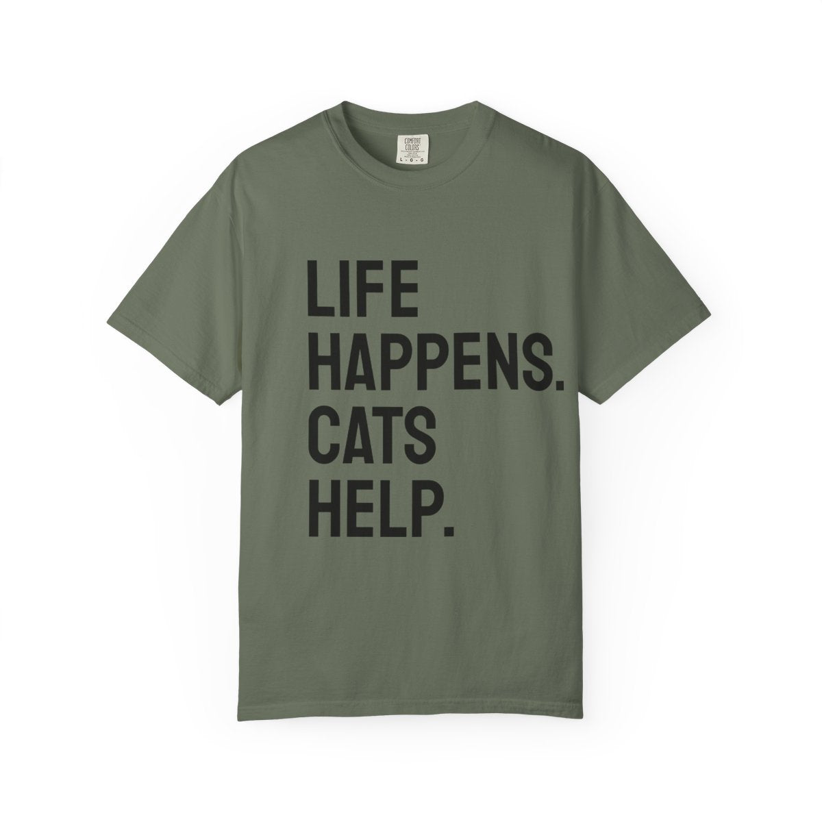 Unisex Life Happens Cats Help T-Shirt | Cat Lover Tee