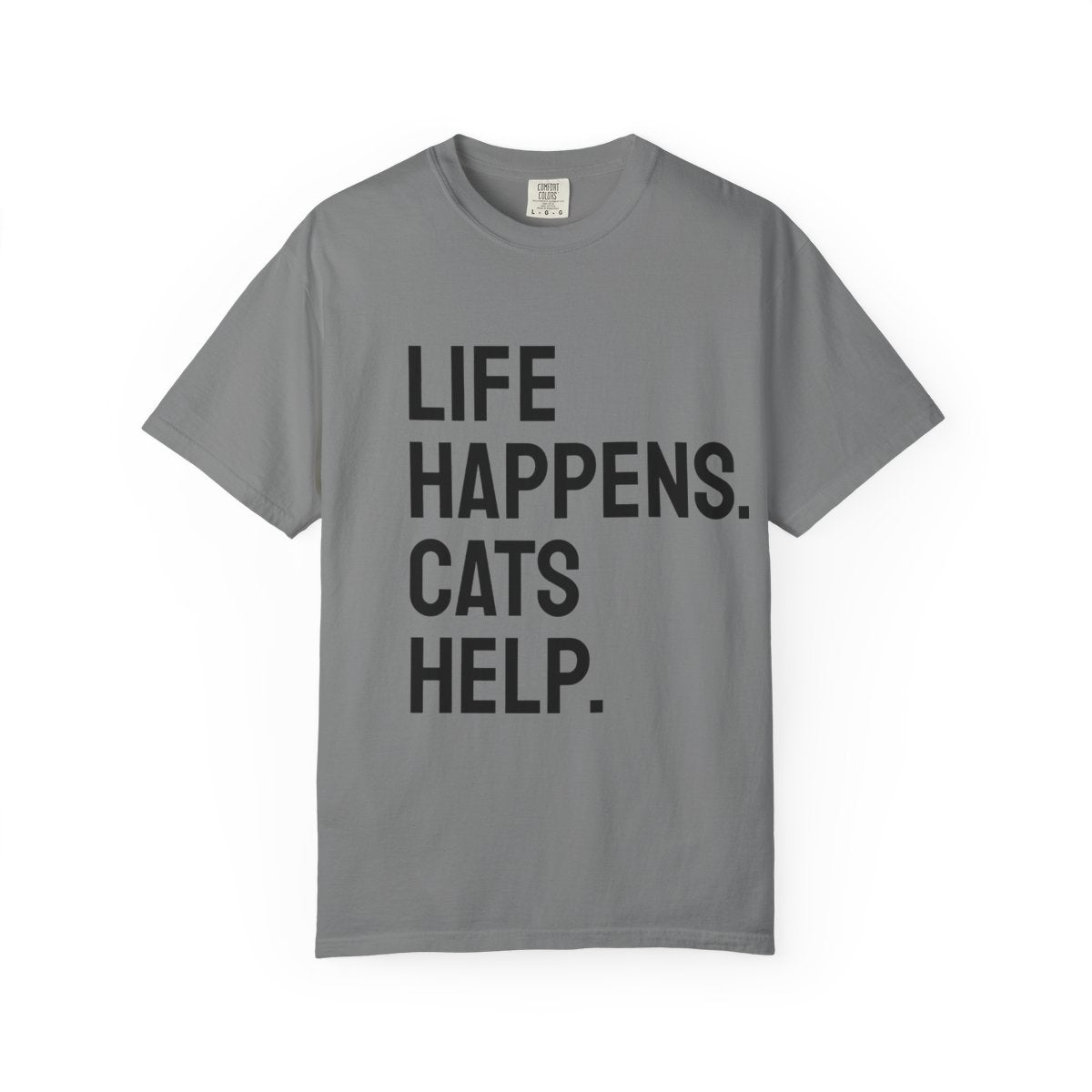 Unisex Life Happens Cats Help T-Shirt | Cat Lover Tee