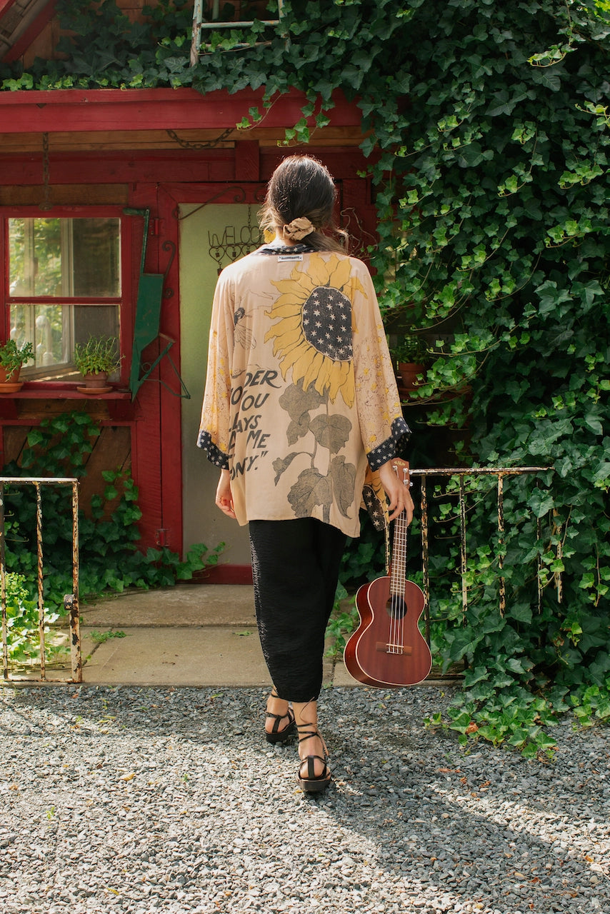 Market Of Stars Milk & Honey Bamboo Bohemian Kimono Cardigan with Belt