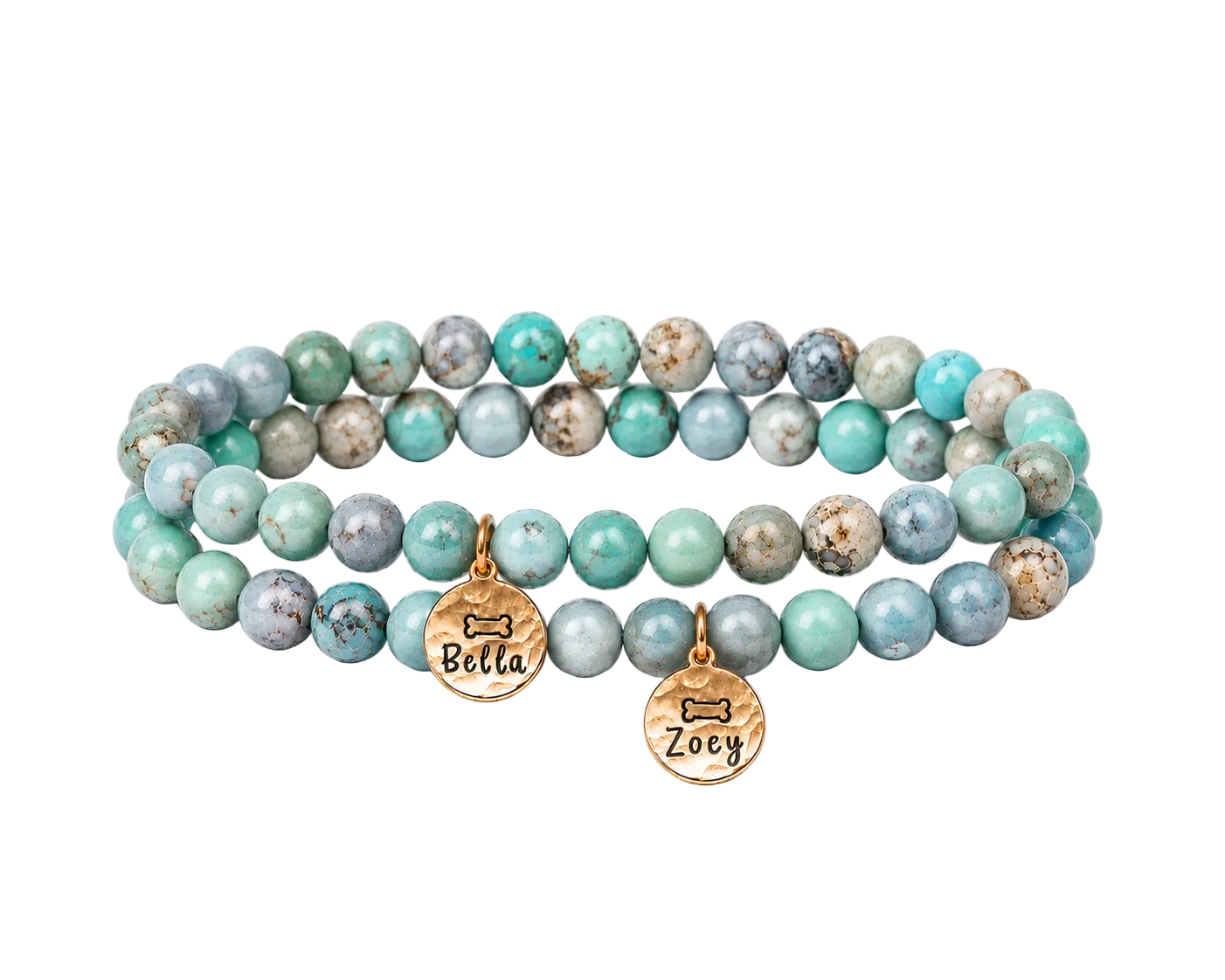 Personalized Dog Name Gemstone Bracelet
