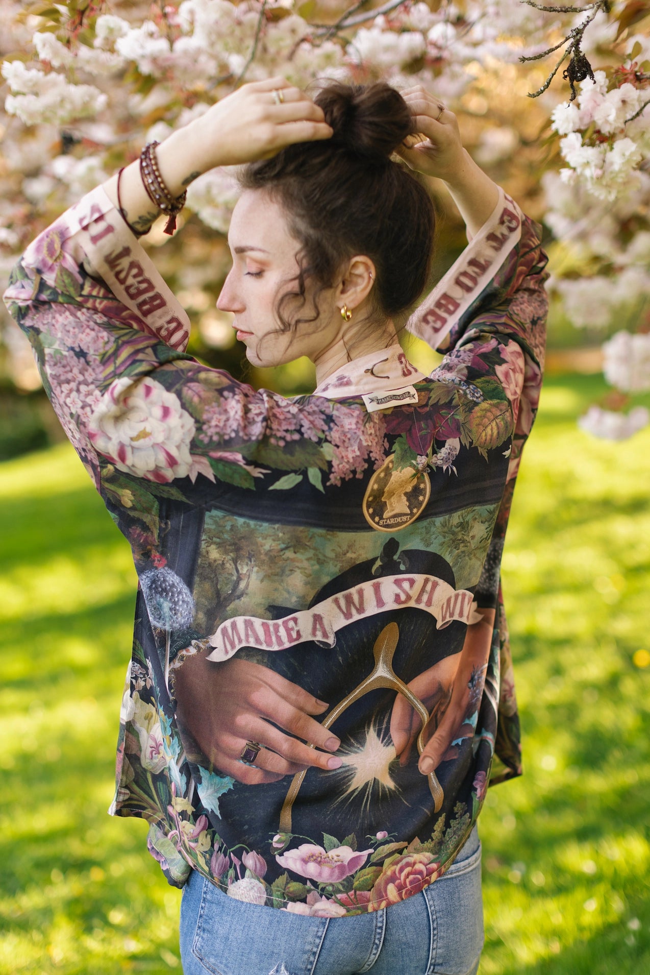 Make A Wish Floral Cropped Bamboo Kimono w/ Good Luck Charms Pre-Order Ships February 2025