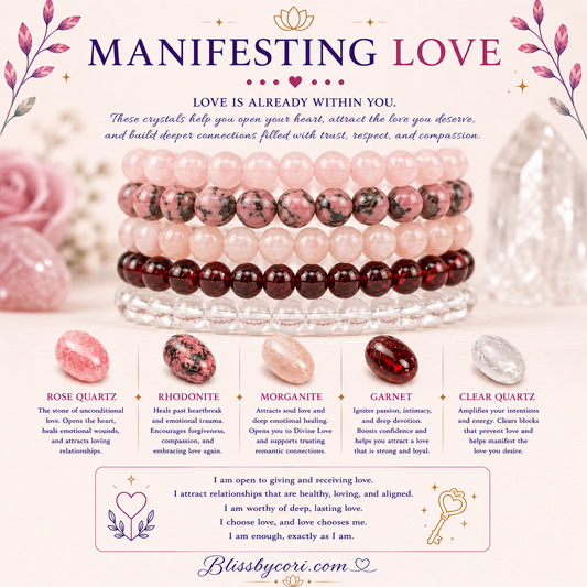 Manifesting Love Gemstone Bracelet Stack