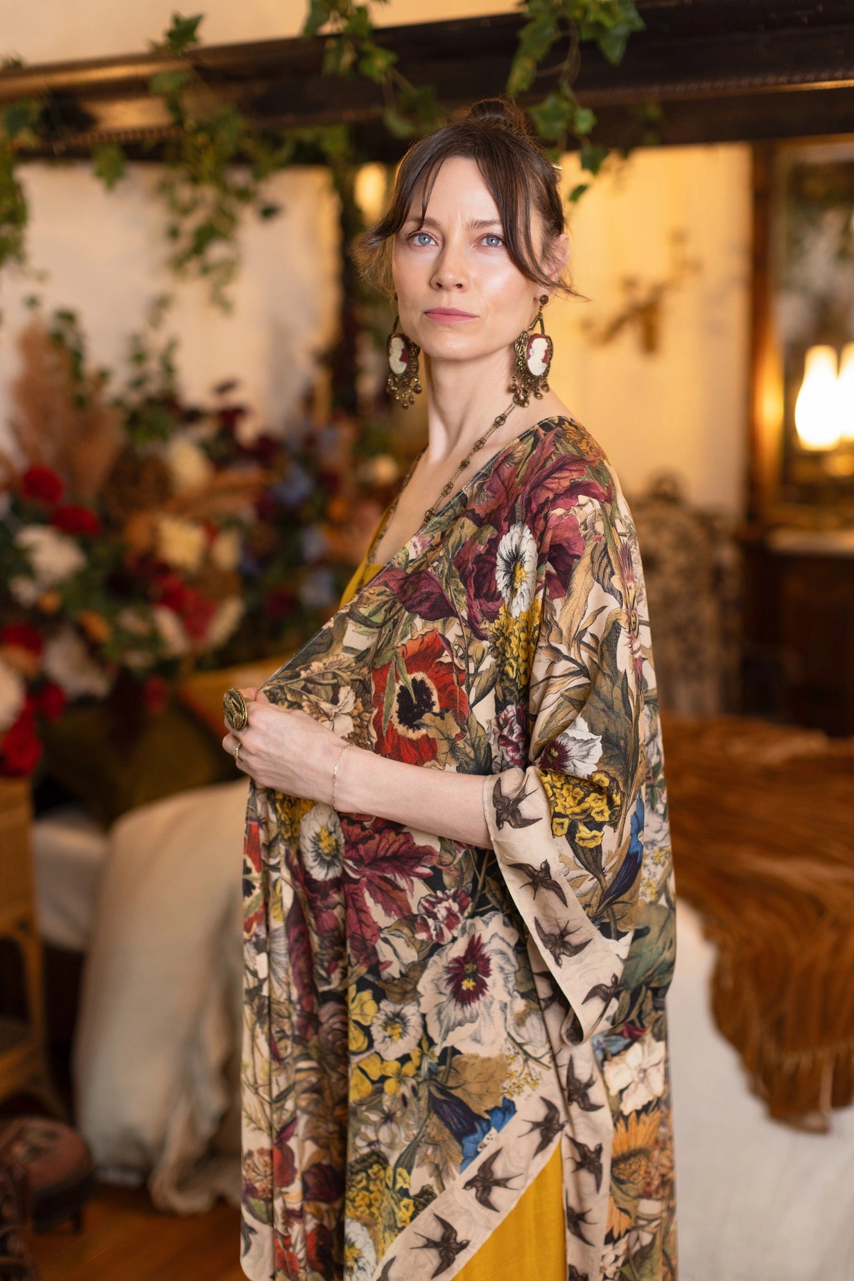 Golden Hour Goddess Duster Kimono w/ Floral Print - Pre-Order - Ships August 2026
