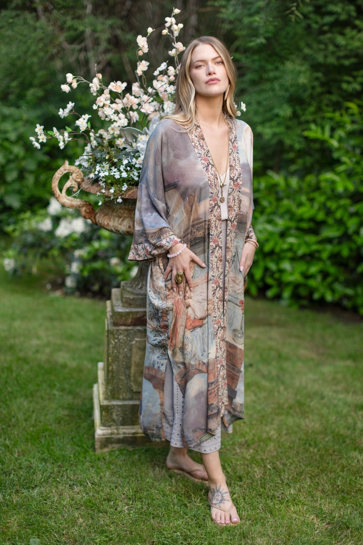 Imaginarium Bohemian Long Duster Bamboo Kimono Robe with Moon Pre-Order - Ships February 2025