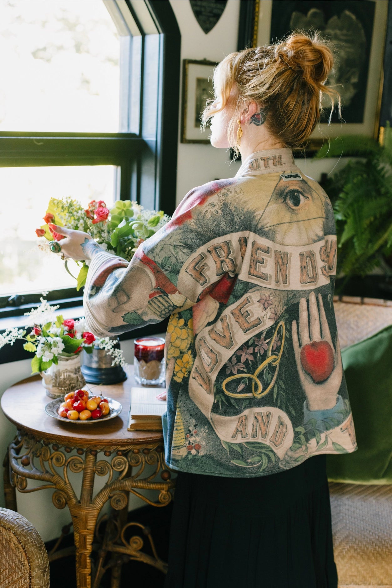 Friendship Love & Truth Fleece Cottage Cardigan Jacket