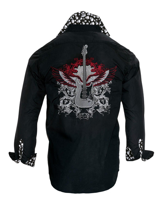 Guitar Wings Black Men's Shirt