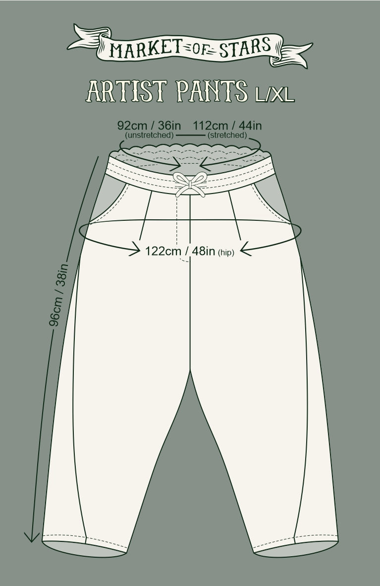 The Mythmaker Linen Crop Artist Pant w/ Boho Landscape Print - Pre-Order Ships March 2026