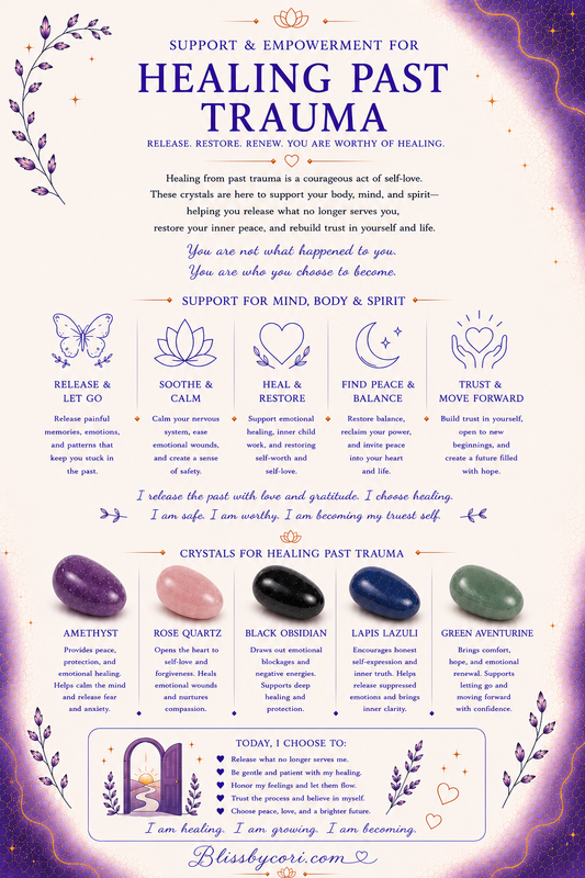 Support & Empowerment For Healing Past Trauma Gemstone Bracelet Stack