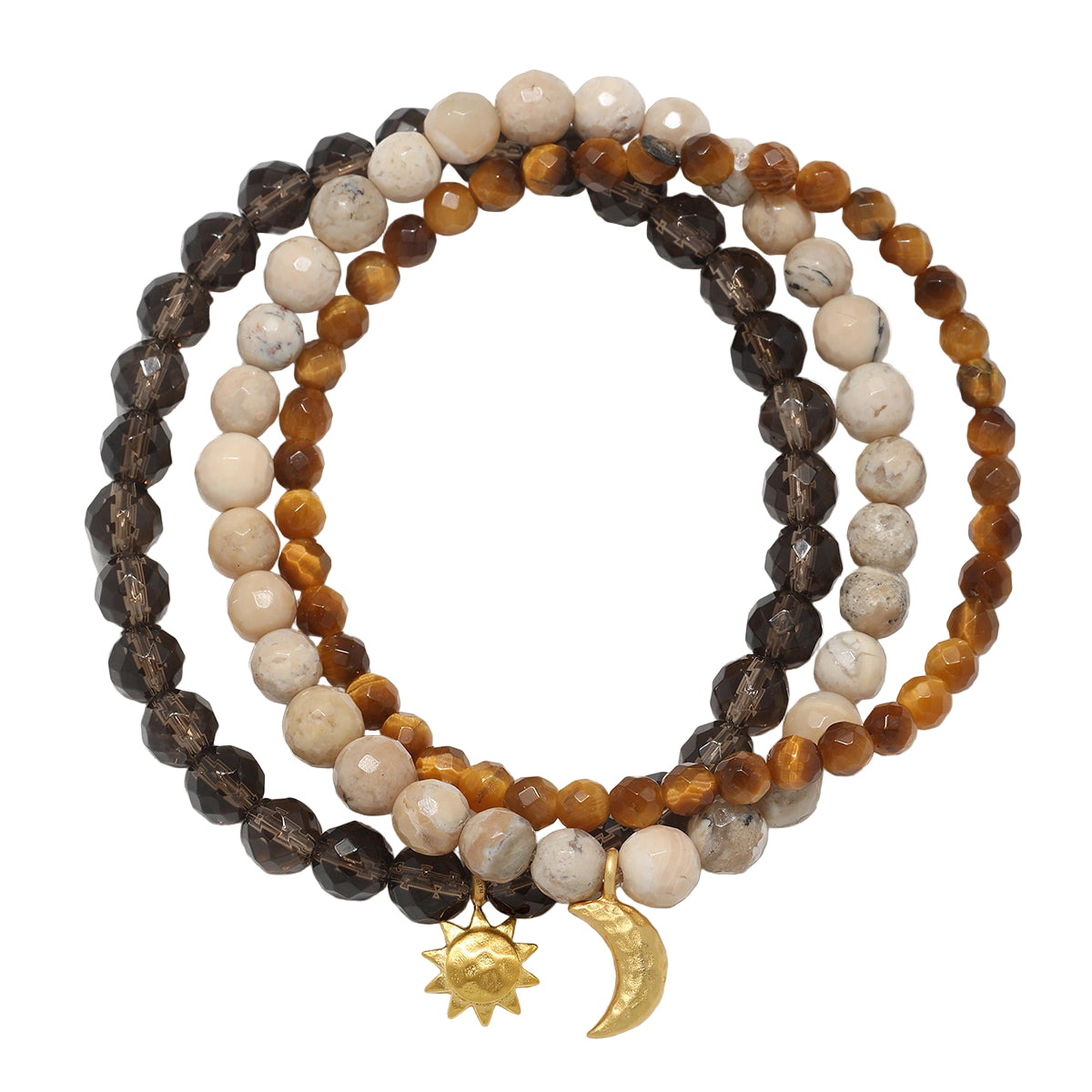 Manifest Balance Gemstone Bracelet Trio