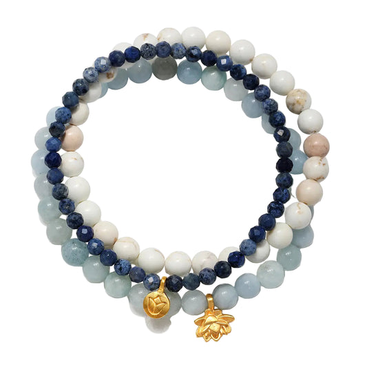 Manifest Positivity Gemstone Bracelet Trio