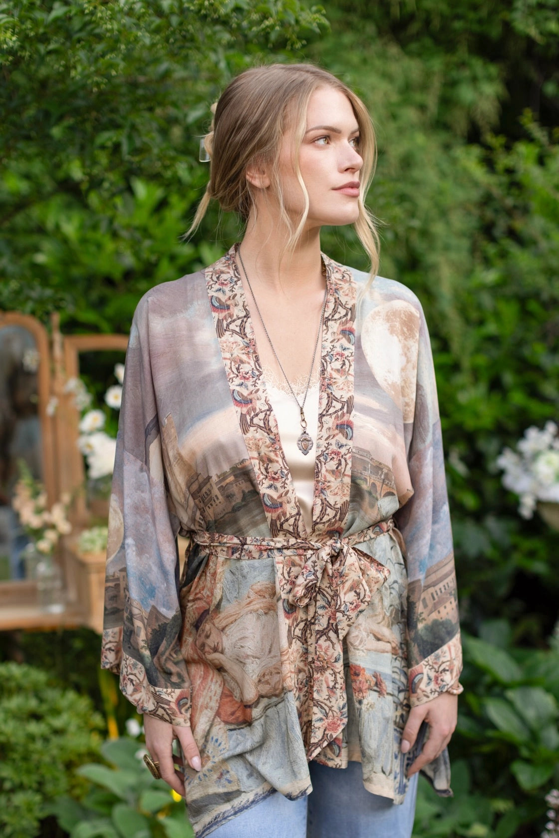 Market Of Stars Imaginarium Bamboo Bohemian Kimono Cardigan with Belt Pre Order Ships February 2025