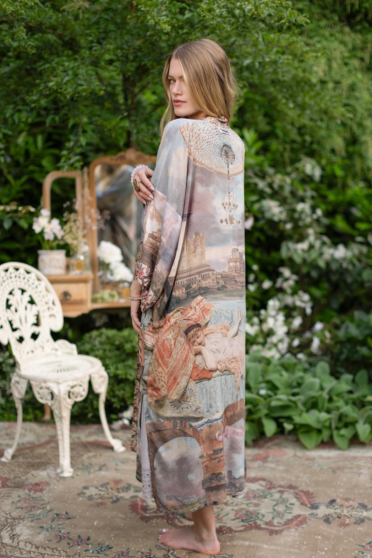 Imaginarium Bohemian Long Duster Bamboo Kimono Robe with Moon Pre-Order - Ships February 2025