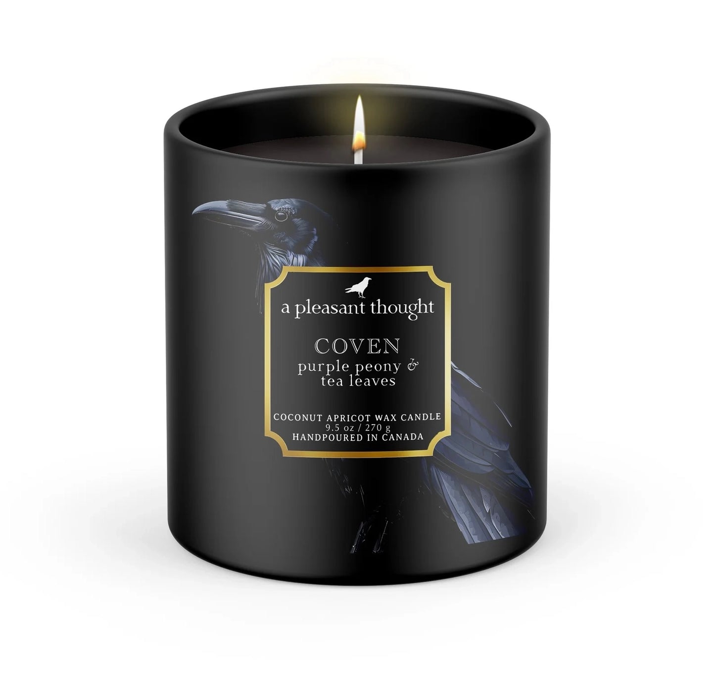 Coven | Purple Peony & Tea Leaves | Raven Candle -  A Pleasant Thought Candle Co