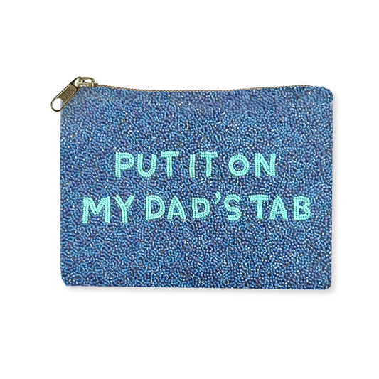 Put It On My Dads Tab Beaded Coin Purse
