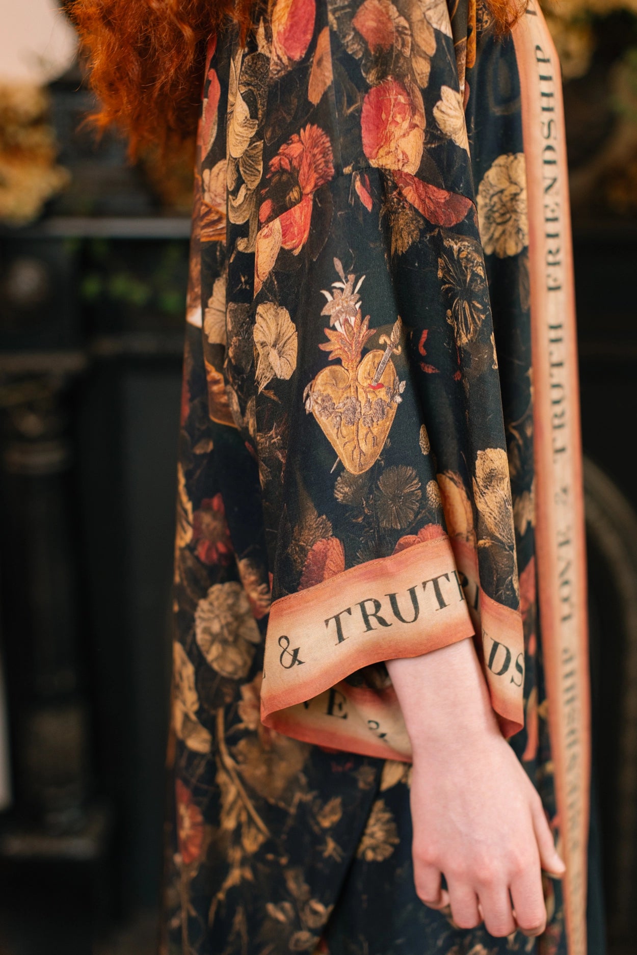 Heart of Gold Opera Duster Kimono Robe w/ Sacred Heart Pre-Order Ships In September