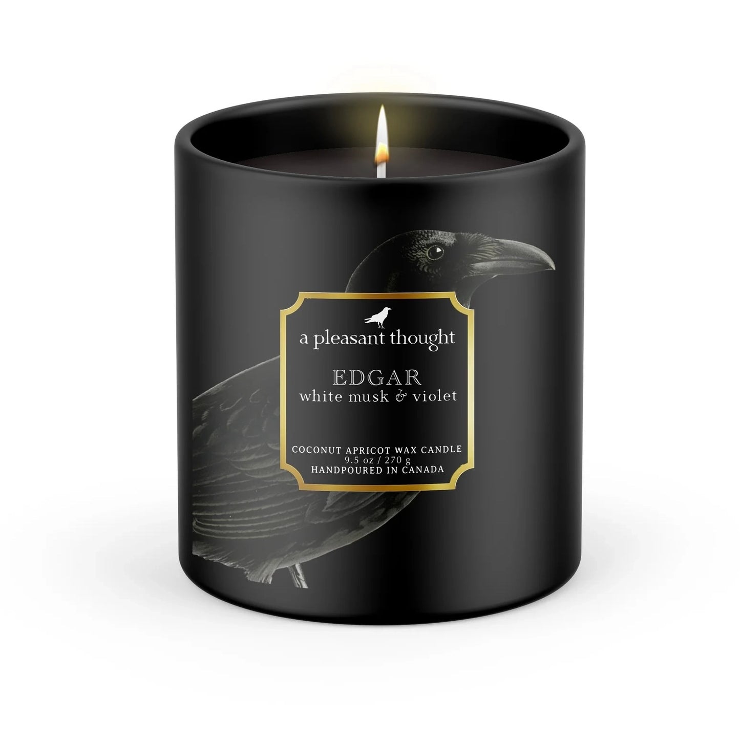 Edgar | White Musk & Violet | Raven Candle  -  A Pleasant Thought Candle Co