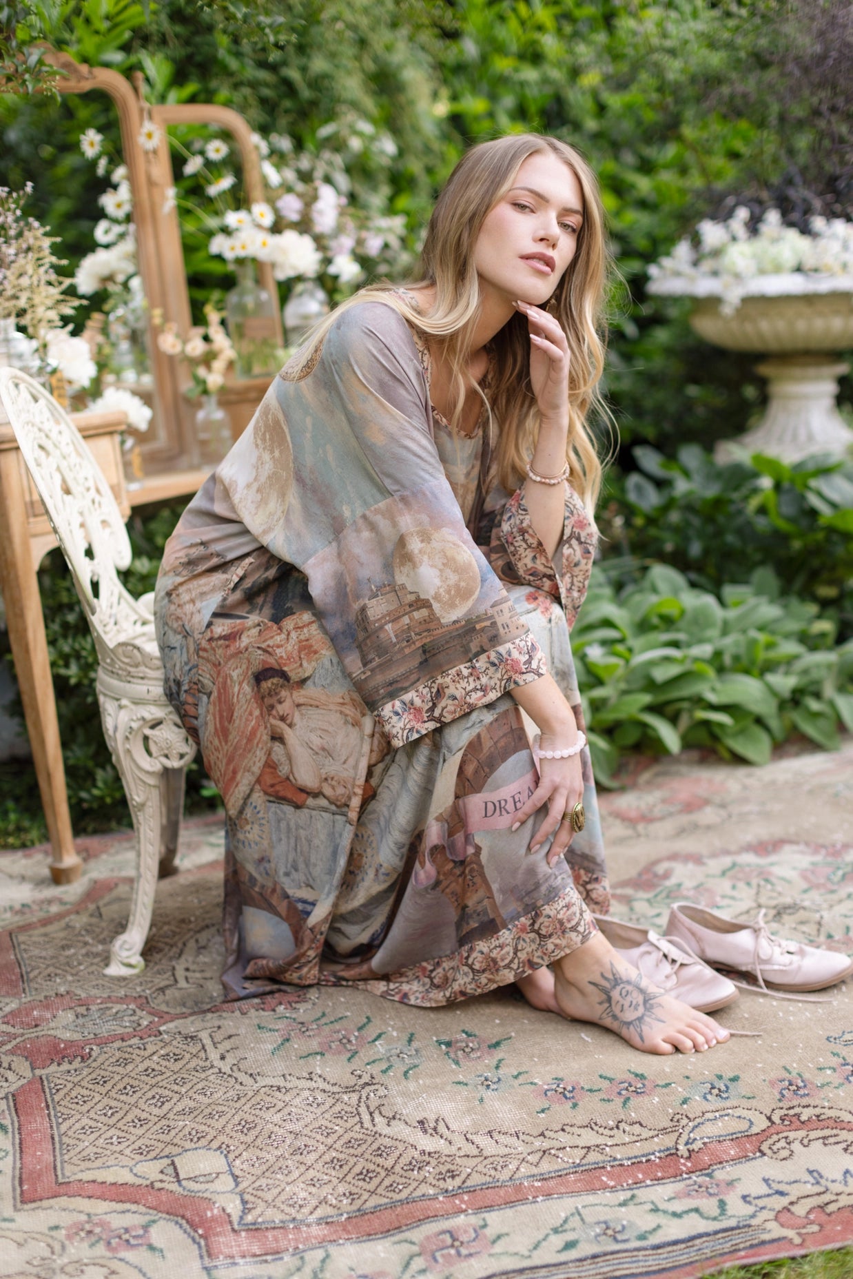 Imaginarium Bohemian Long Duster Bamboo Kimono Robe with Moon Pre-Order - Ships February 2025