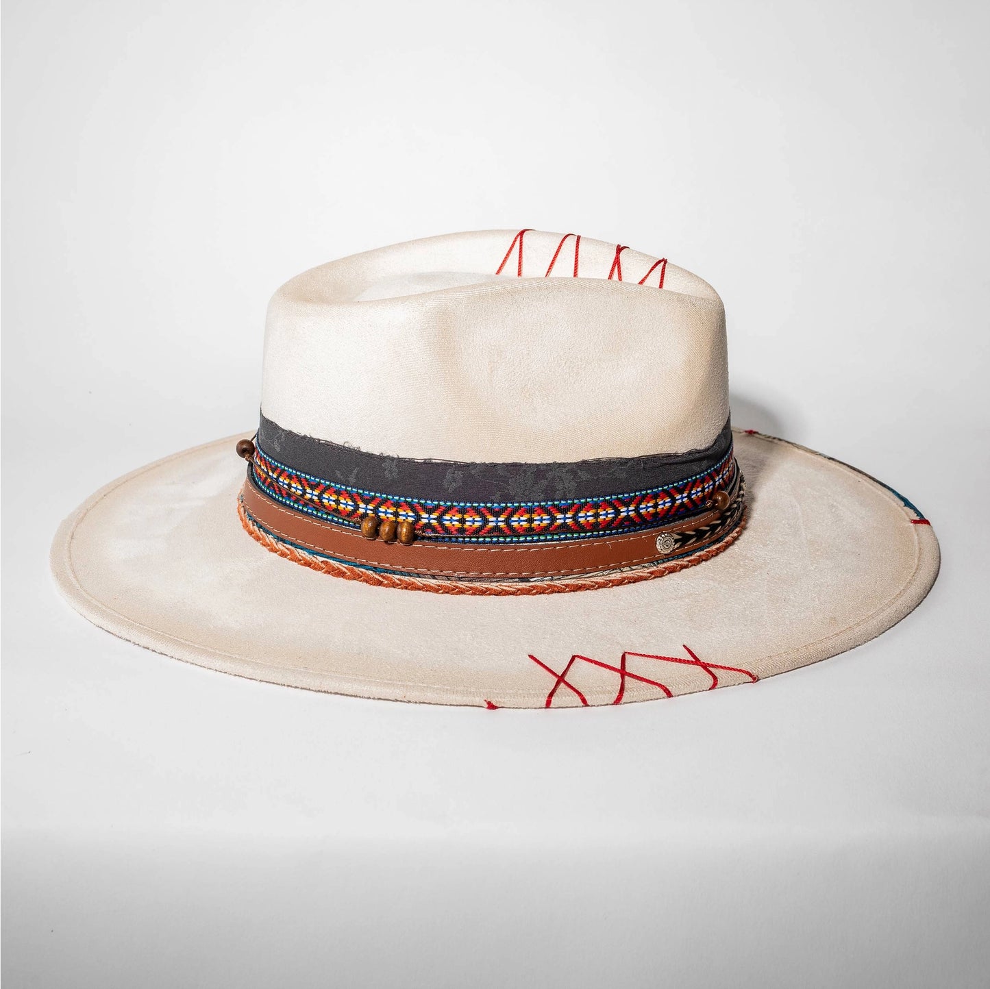 Top Quality Vegan Suede Hat - Coachella Cowgirl Ivory