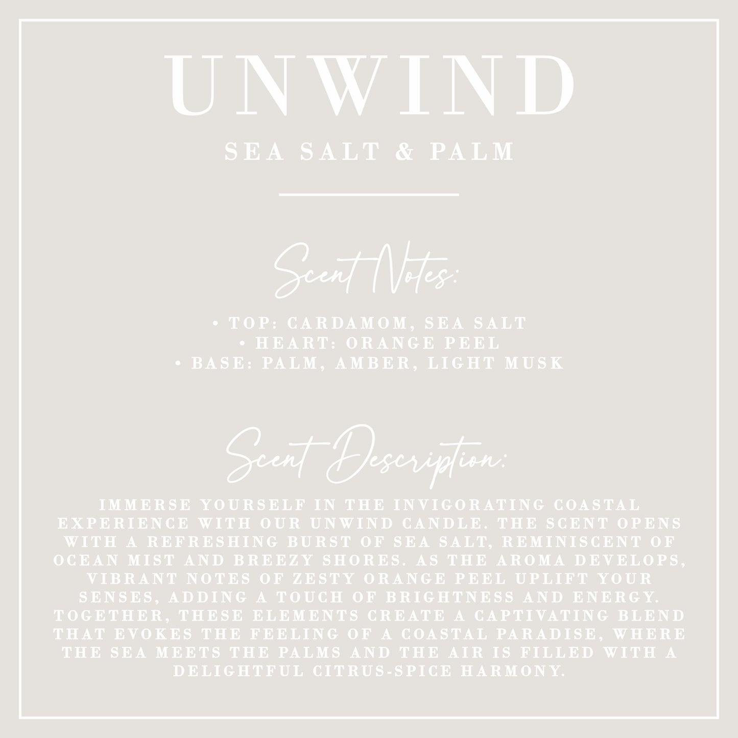 Unwind | Sea Salt + Palm Reed Diffuser