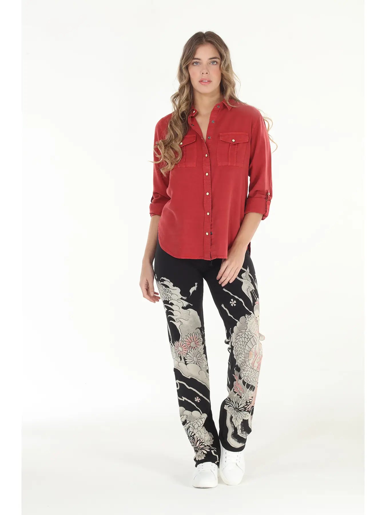 Paparazzi by Biz - Stretch Fit Dragon Print Lounge Pant with Raw Hem