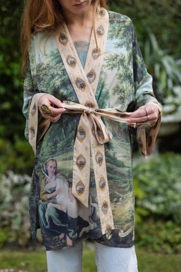 The Mythmaker Matinée Duster Kimono w/ Landscape & Unicorn Pre-Order Ship March 2026