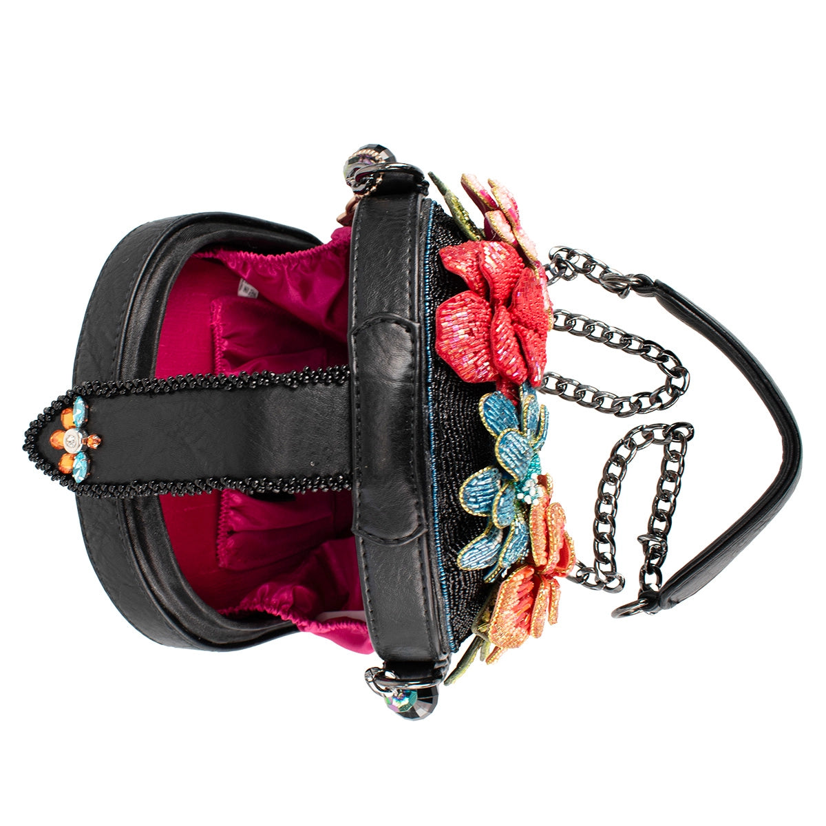Mary Frances - Bella Noche Sugar Skull Beaded Floral Crossbody Handbag