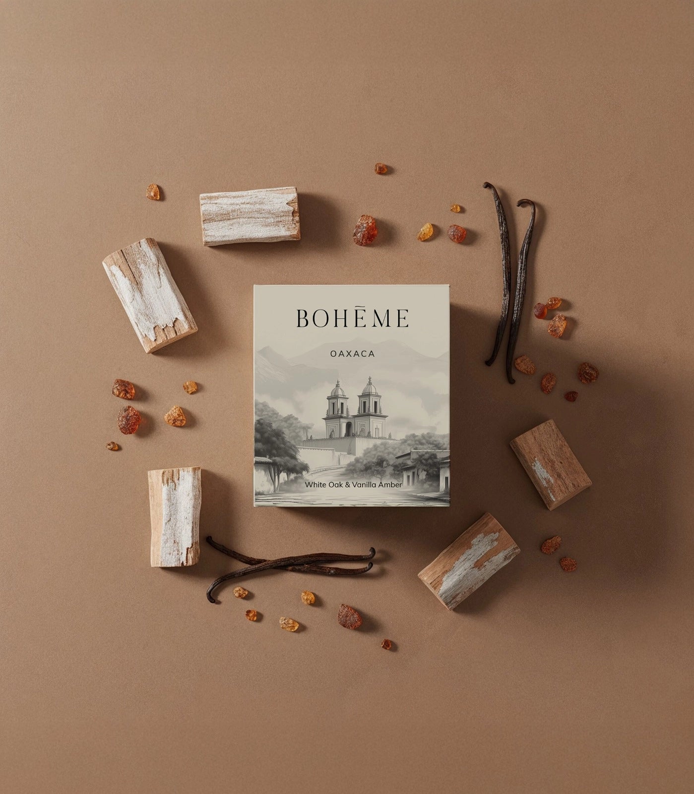 Boħeme Fragrance Collection - Oaxaca Luxury Candle – White Oak, Amber & Vanilla