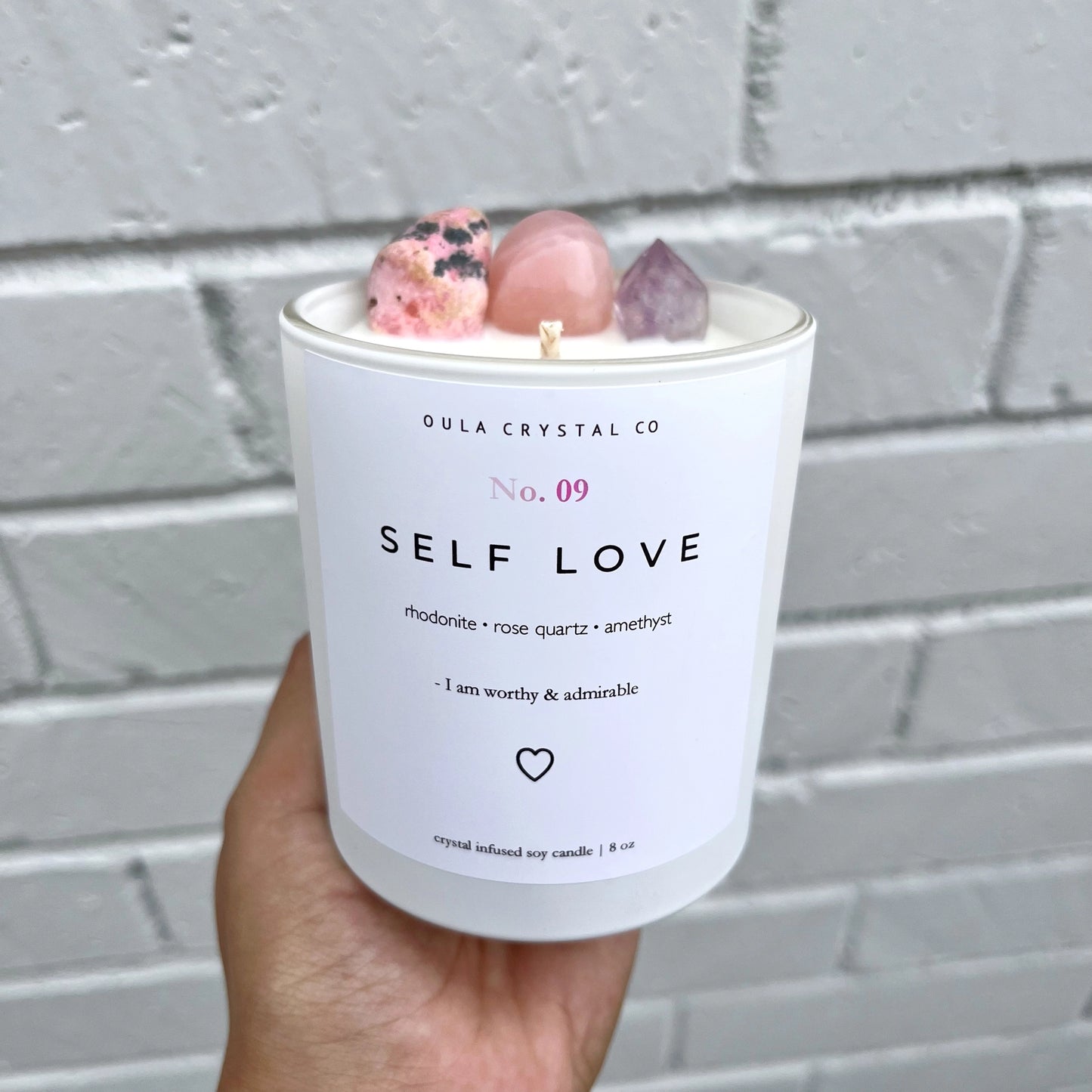 Self Love - Crystal Infused Soy Candle