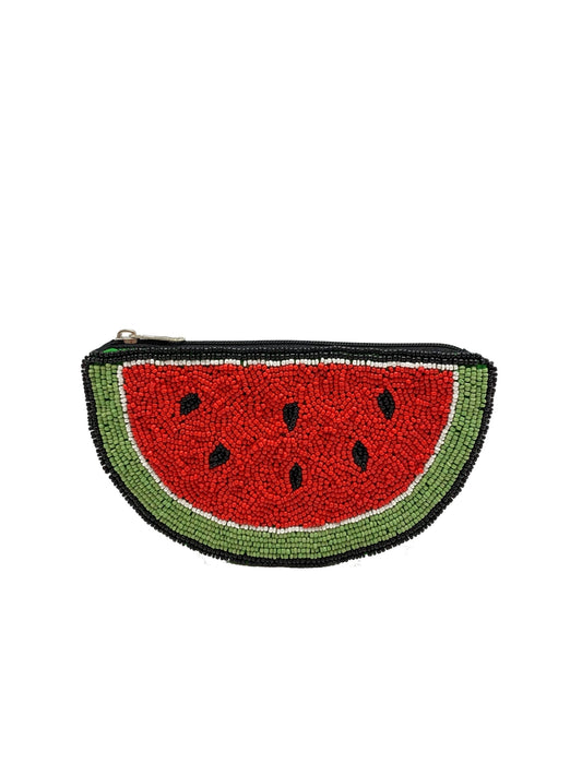 Watermelon Shape Multi Beaded Coin Purse