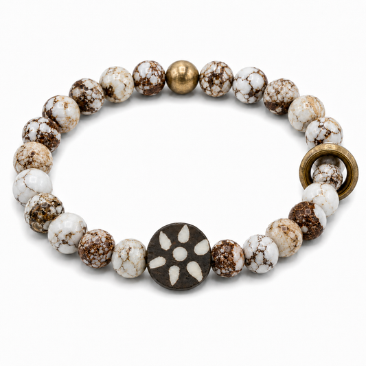 Rare White Horse Turquoise Gemstone Bracelet