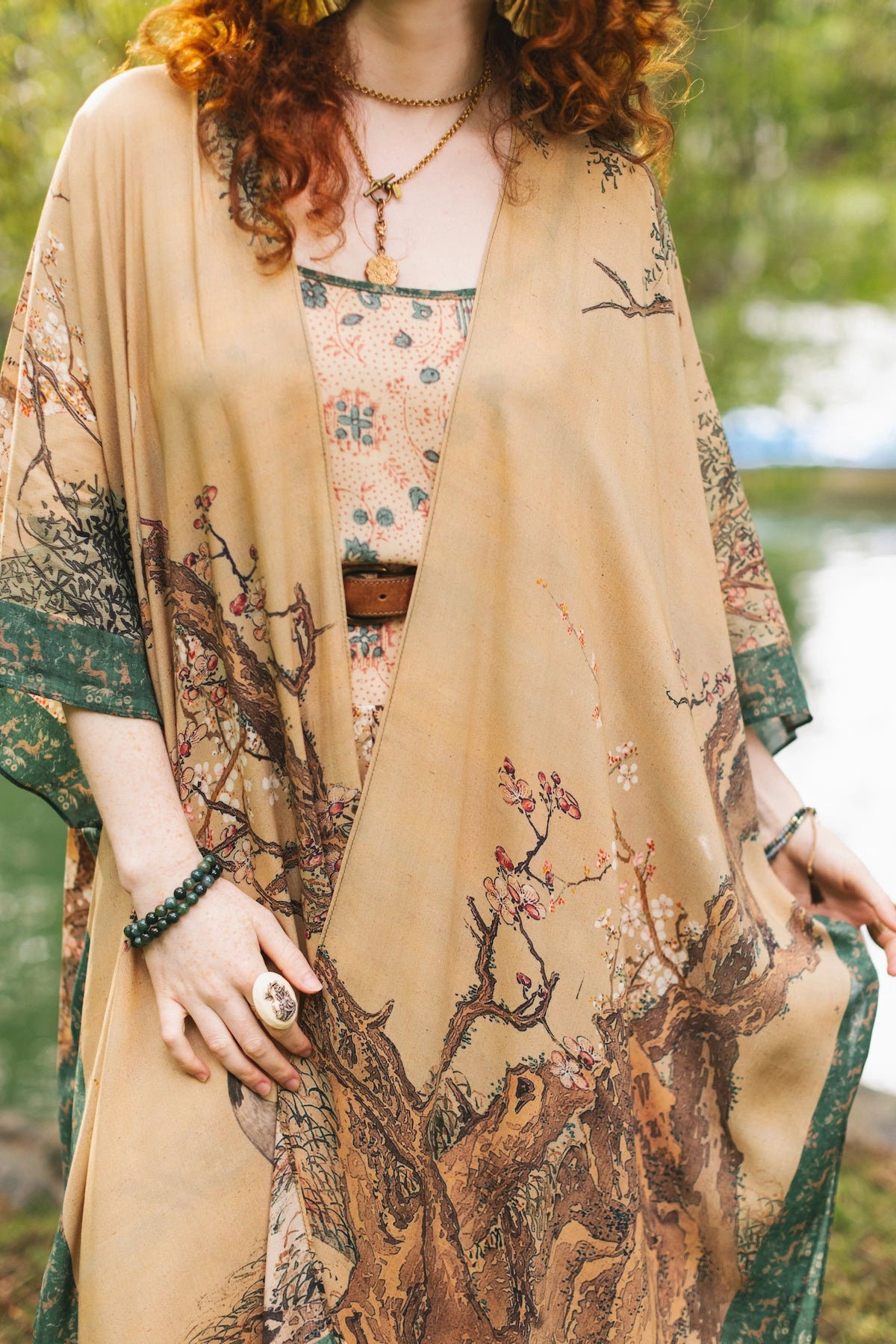 Fable Opera Duster Kimono Robe With Deer Moon & Blossom - Pre Order - Ships Late October 2025