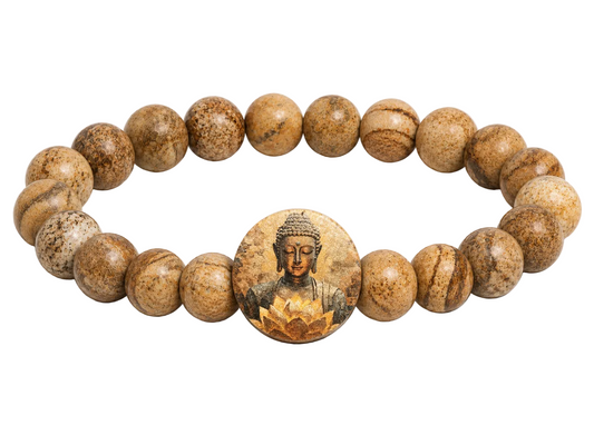 Golden Nirvana Buddha Gemstone Bracelet