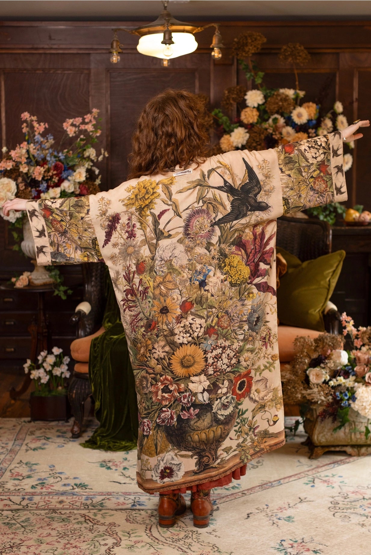 Golden Hour Opera Duster Kimono Robe w/ Floral Print - Pre-Order - Ships August 2026