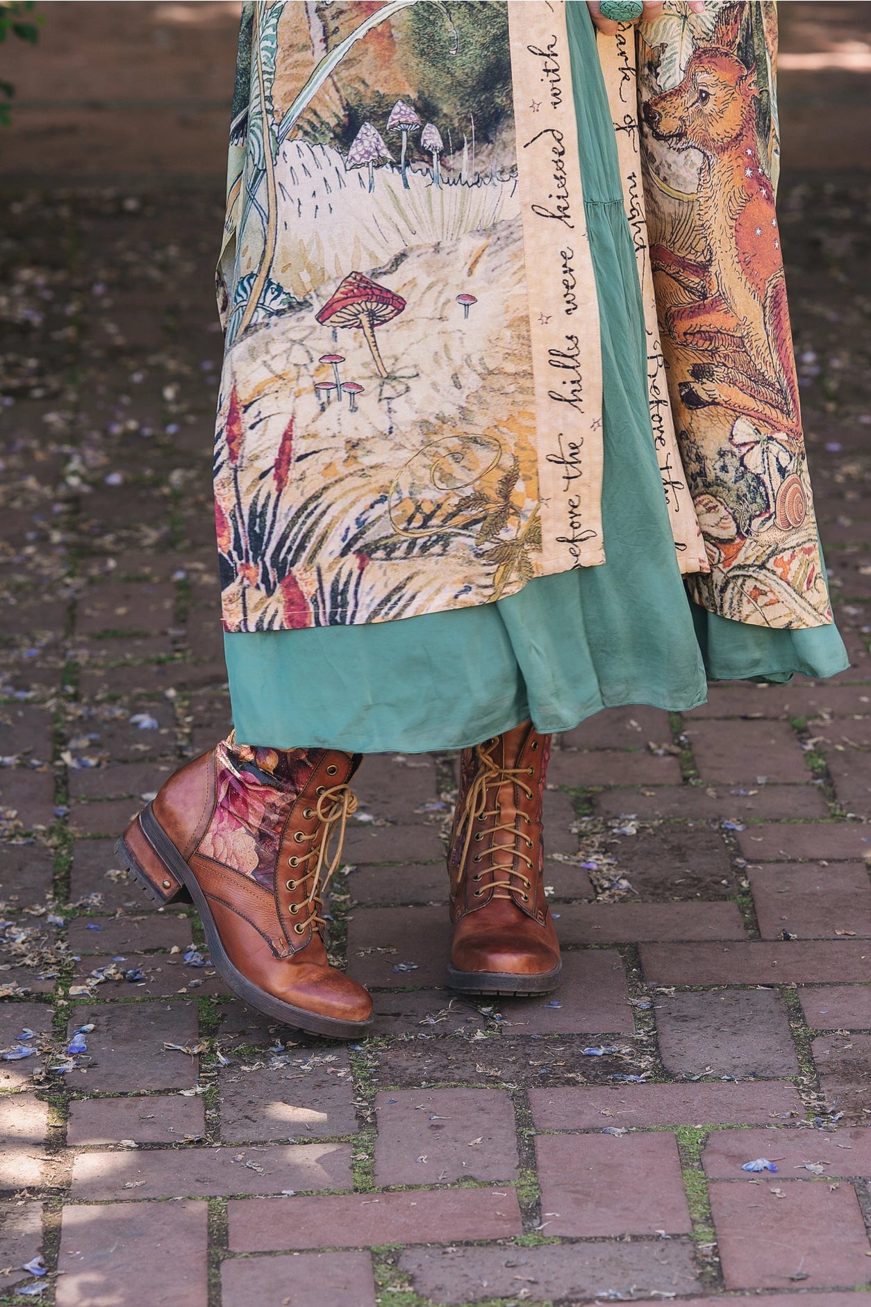 Lovelight Opera Duster Kimono Robe W/Woodland Deer & Swallow - Pre Order - Ships Late October 2025