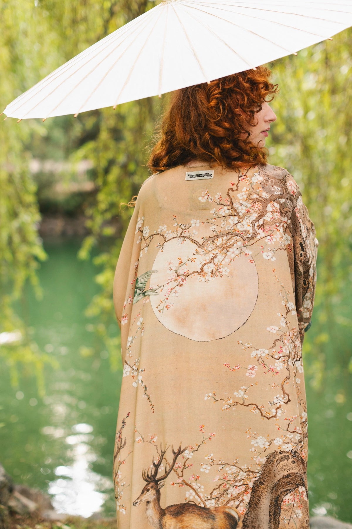 Fable Opera Duster Kimono Robe With Deer Moon & Blossom - Pre Order - Ships Late October 2025