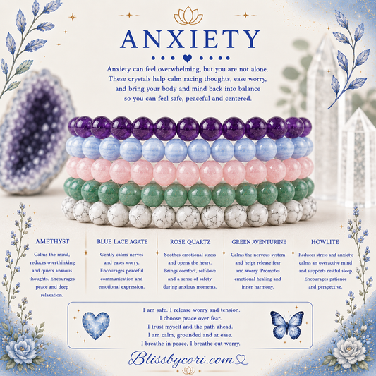 Anxiety Support Gemstone Bracelet Stack