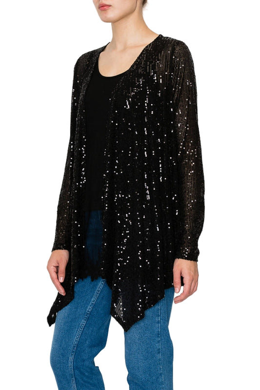 Black Sequin Cardigan - Ships Late September