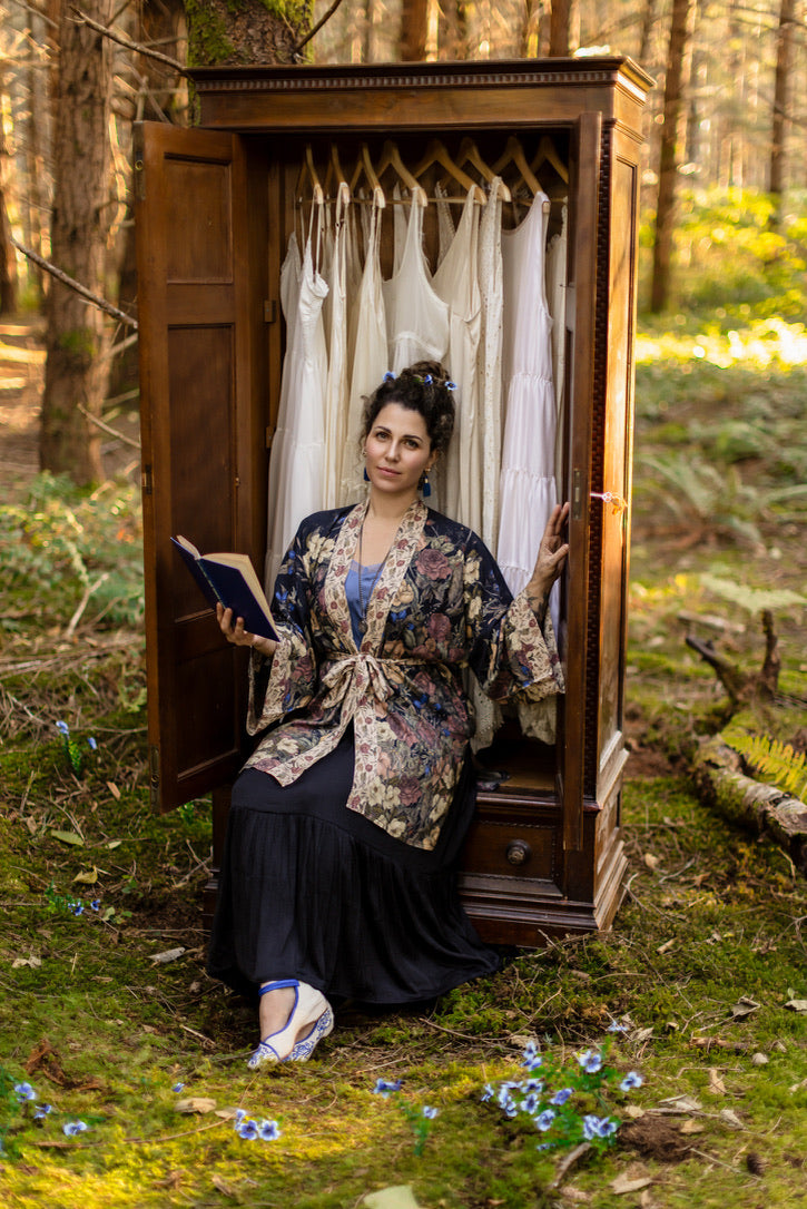 Lionheart Matinée Duster w/ Florals & Narnia Inspired Print - Pre Order - Ships in March 2026
