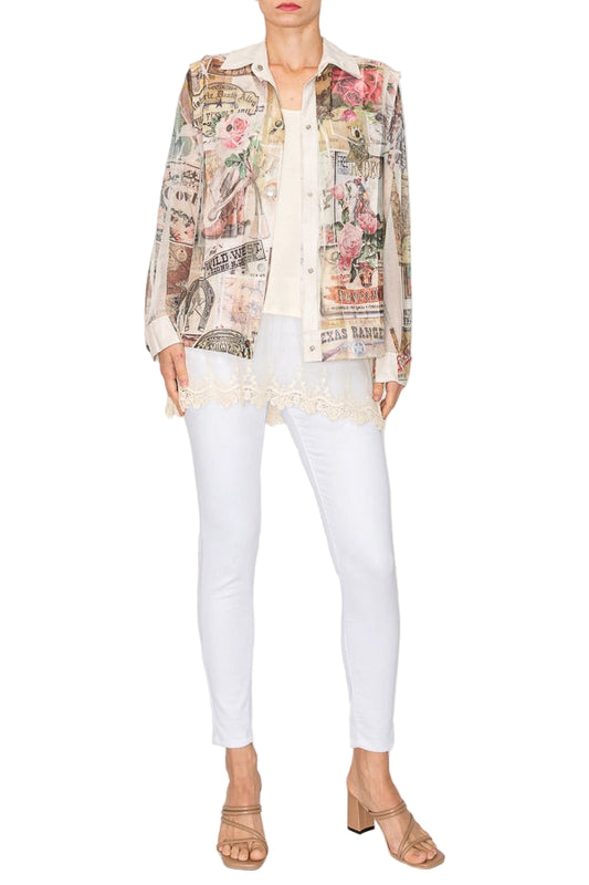 Rose West Buttery Faux Suede Mesh Trimmed Detailed Jacket - Ships Late September