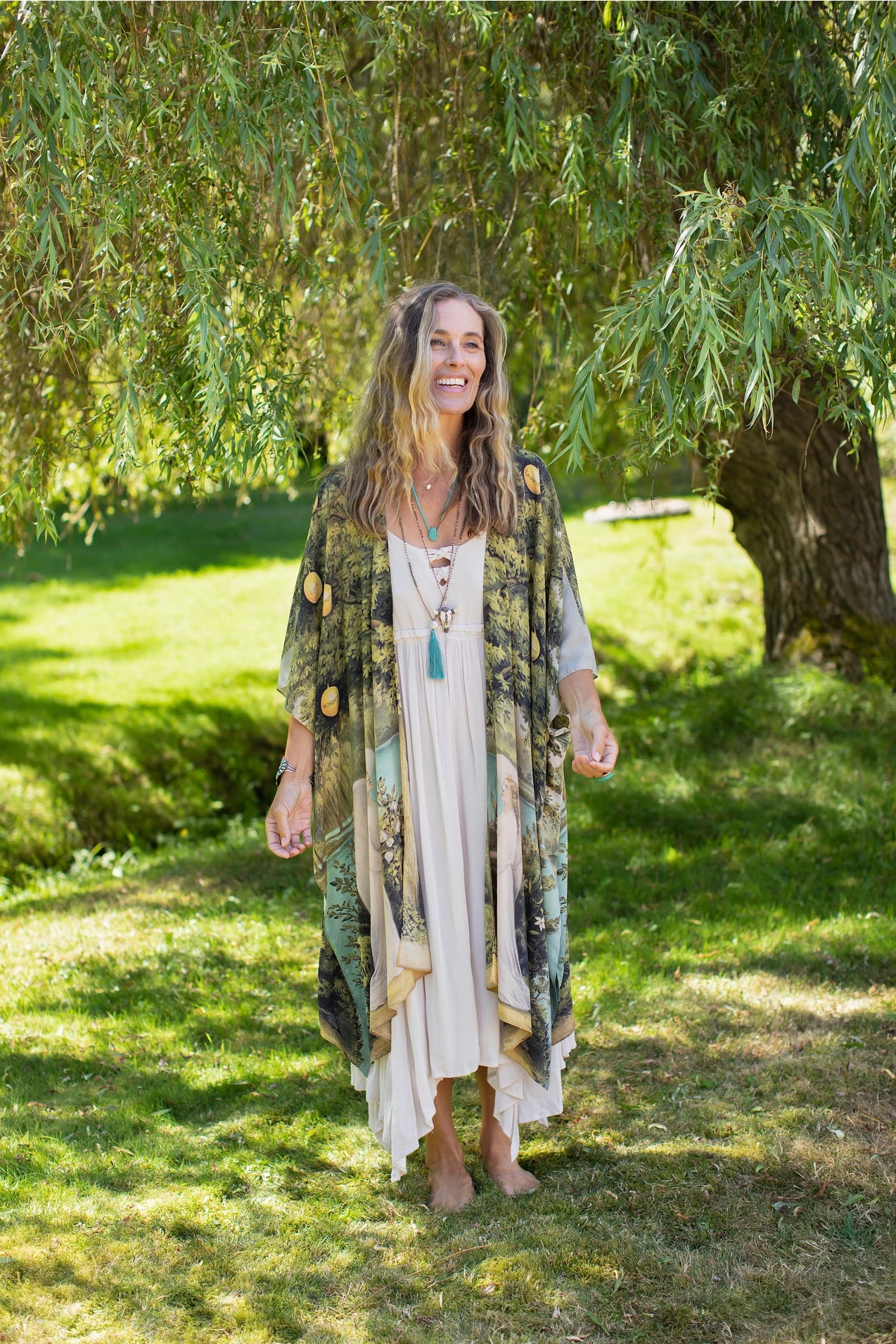 Tree of Life Starduster Bamboo Bohemian Kimono