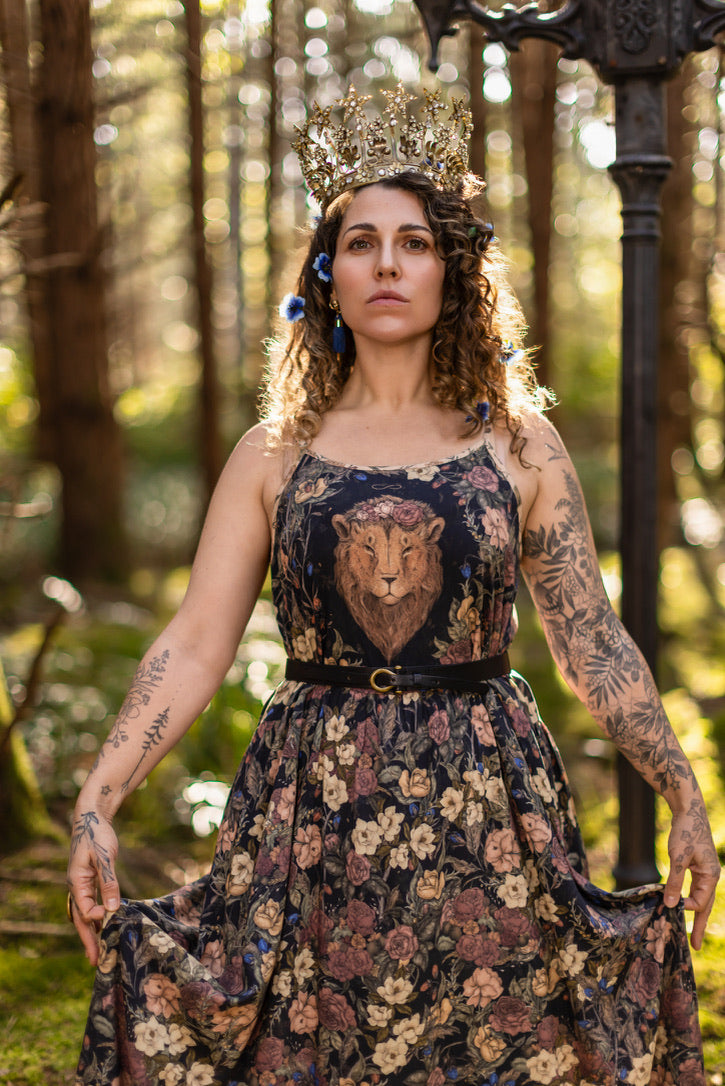Lionheart Bohéme Slip Dress w/ Botanicals & Narnia Print Pre-Order Ships March 2026