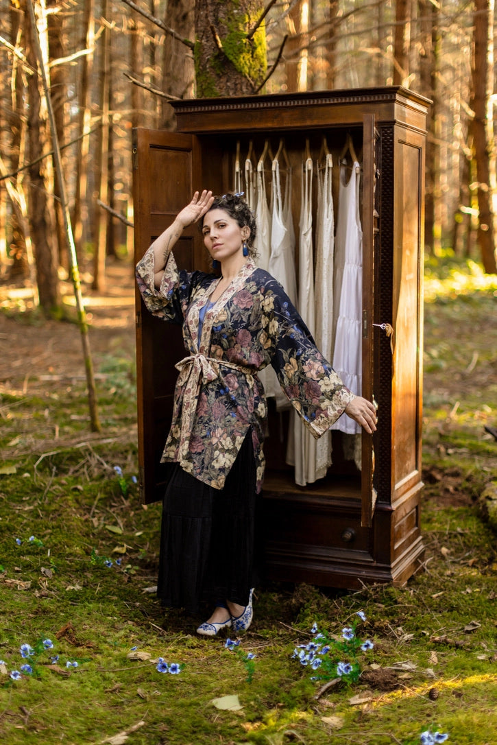 Lionheart Matinée Duster w/ Florals & Narnia Inspired Print - Pre Order - Ships in March 2026