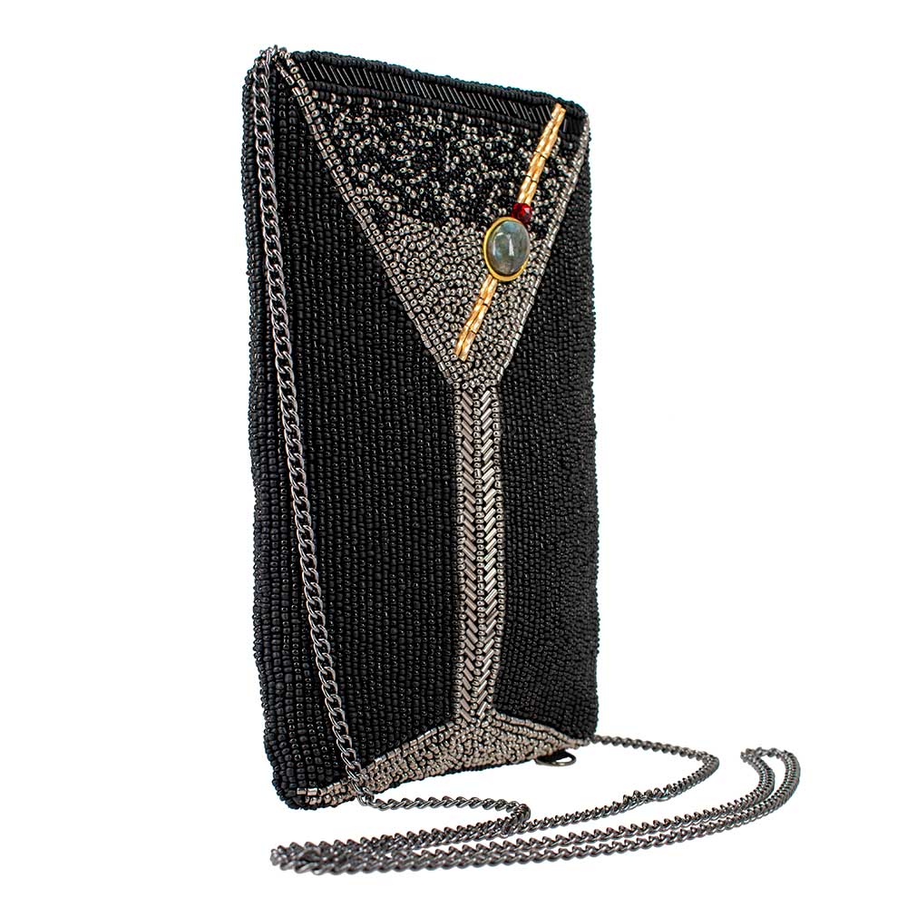 Mary Frances - Make It Dirty Beaded Martini Glass Crossbody Phone Bag