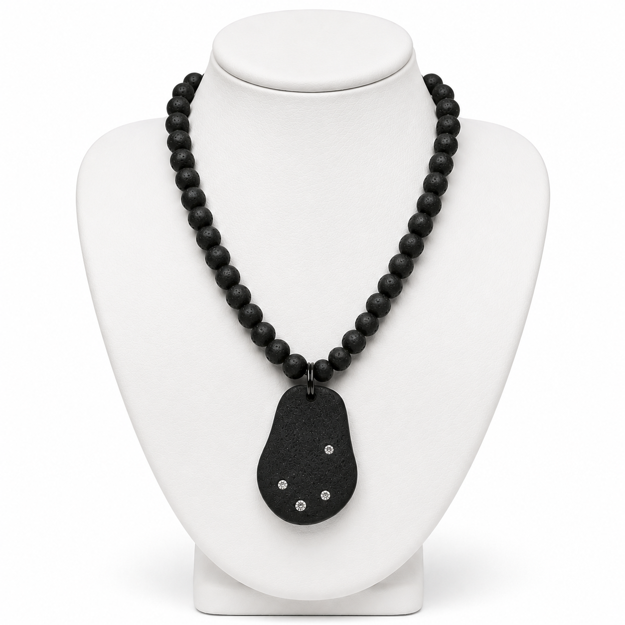 Beach Stone Pebble Lava Necklace